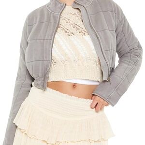 Forever 21 Light Gray Puffer Jacket
